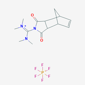 molecular formula C14H20F6N3O2P B13709315 [dimethylamino-(3,5-dioxo-4-azatricyclo[5.2.1.02,6]dec-8-en-4-yl)methylidene]-dimethylazanium;hexafluorophosphate 