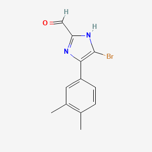 molecular formula C12H11BrN2O B13709373 5-Bromo-4-(3,4-dimethylphenyl)imidazole-2-carbaldehyde 