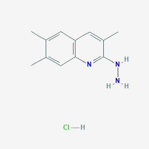 2-Hydrazino-3,6,7-trimethylquinoline hydrochloride