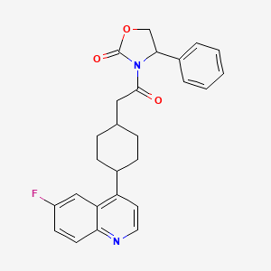 (R)-3-[2-[cis-4-(6-Fluoro-4-quinolyl)cyclohexyl]acetyl]-4-phenyl-2-oxazolidinone