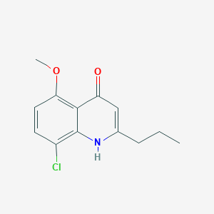 molecular formula C13H14ClNO2 B13709398 8-Chloro-5-methoxy-2-propylquinolin-4-ol CAS No. 1189105-70-1