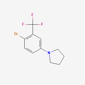 molecular formula C11H11BrF3N B1370940 1-(4-Bromo-3-(trifluoromethyl)phenyl)pyrrolidine CAS No. 1020252-86-1