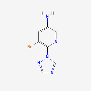 molecular formula C7H6BrN5 B13709464 3-Amino-5-bromo-6-(1H-1,2,4-triazol-1-yl)pyridine 