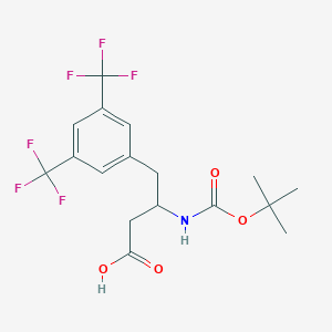 molecular formula C17H19F6NO4 B13709517 3-(Boc-amino)-4-[3,5-bis(trifluoromethyl)phenyl]butyric Acid 