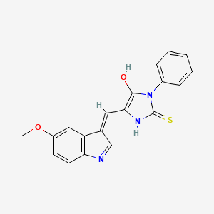 molecular formula C19H15N3O2S B13709535 5-((5-Methoxy-1H-indol-3-yl)methylene)-3-phenyl-2-thioxoimidazolidin-4-one 