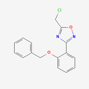 molecular formula C16H13ClN2O2 B1370959 3-(2-Benzyloxy-phenyl)-5-chloromethyl-[1,2,4]oxadiazole CAS No. 936497-78-8