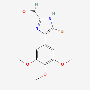 molecular formula C13H13BrN2O4 B13709614 5-Bromo-4-(3,4,5-trimethoxyphenyl)imidazole-2-carbaldehyde 