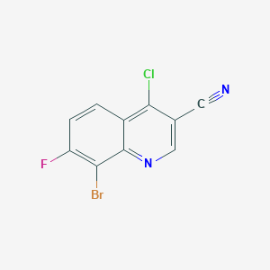 molecular formula C10H3BrClFN2 B1370963 8-Bromo-4-chloro-7-fluoro-quinoline-3-carbonitrile CAS No. 1017788-60-1