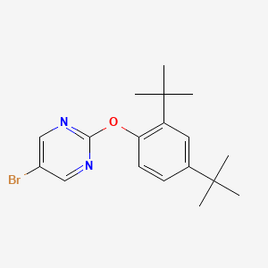 molecular formula C18H23BrN2O B1370966 5-ブロモ-2-(2,4-ジ-tert-ブチルフェノキシ)ピリミジン CAS No. 1017788-99-6