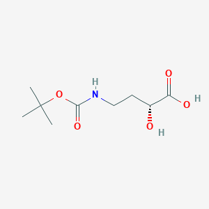 molecular formula C9H17NO5 B1370970 (R)-4-N-Boc-amino-2-hydroxybutyric acid CAS No. 496918-28-6