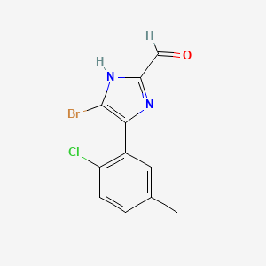 molecular formula C11H8BrClN2O B13709736 5-Bromo-4-(2-chloro-5-methylphenyl)imidazole-2-carbaldehyde 