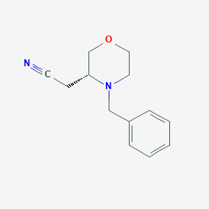 molecular formula C13H16N2O B1370975 (R)-4-苄基-3-氰甲基吗啉 CAS No. 917572-29-3
