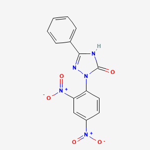 molecular formula C14H9N5O5 B13709762 1,2-Dihydro-2-(2,4-dinitrophenyl)-5-phenyl-3H-1,2,4-triazol-3-one CAS No. 1000574-36-6