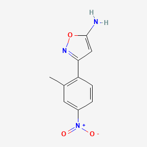 molecular formula C10H9N3O3 B13709887 3-(2-Methyl-4-nitrophenyl)isoxazol-5-amine 