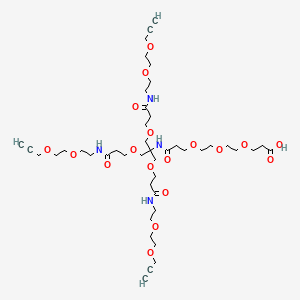 Tri-(Propargyl-PEG2-ethoxymethyl)-methane-amido-PEG3-carboxylate