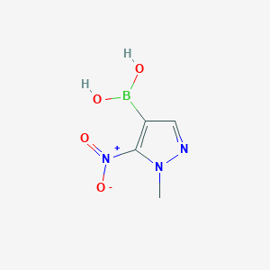 molecular formula C4H6BN3O4 B13709951 1-Methyl-5-nitropyrazole-4-boronic Acid 