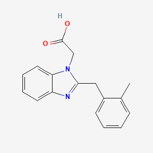 molecular formula C17H16N2O2 B1370997 2-{2-[(2-methylphenyl)methyl]-1H-1,3-benzodiazol-1-yl}acetic acid CAS No. 1097800-71-9