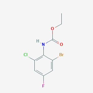 molecular formula C9H8BrClFNO2 B13710001 N-Ethoxycarbonyl-2-bromo-4-fluoro-6-chloro-aniline 