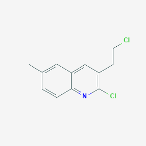 molecular formula C12H11Cl2N B13710022 2-Chloro-3-(2-chloroethyl)-6-methylquinoline CAS No. 62595-02-2