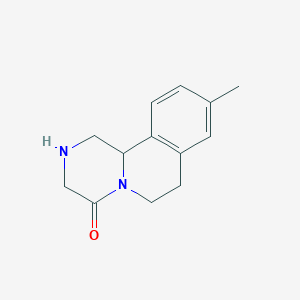 molecular formula C13H16N2O B13710028 9-Methyl-2,3,6,7-tetrahydro-1H-pyrazino[2,1-a]isoquinolin-4(11bH)-one9-Methyl-2,3,6,7-tetrahydro-1H-pyrazino[2,1-a]isoquinolin-4(11bH)-one CAS No. 1082914-65-5