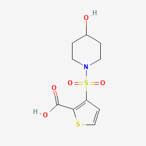 molecular formula C10H13NO5S2 B1371009 3-[(4-羟基哌啶-1-基)磺酰基]噻吩-2-羧酸 CAS No. 1097001-67-6