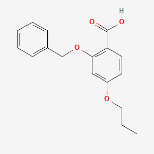 molecular formula C17H18O4 B1371011 2-(Benzyloxy)-4-propoxybenzoic acid CAS No. 1154276-55-7