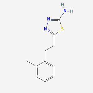 molecular formula C11H13N3S B13710132 5-(2-Methylphenethyl)-1,3,4-thiadiazol-2-amine 