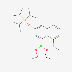 molecular formula C26H41BO3SSi B13710142 8-(Methylthio)-3-[(triisopropylsilyl)oxy]naphthalene-1-boronic Acid Pinacol Ester 