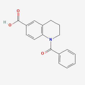molecular formula C17H15NO3 B1371015 1-Benzoyl-1,2,3,4-tetrahydroquinoline-6-carboxylic acid CAS No. 928709-41-5