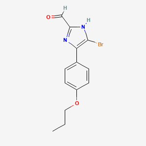 molecular formula C13H13BrN2O2 B13710156 5-Bromo-4-(4-propoxyphenyl)imidazole-2-carbaldehyde 