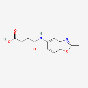 molecular formula C12H12N2O4 B1371017 3-[(2-甲基-1,3-苯并恶唑-5-基)氨基甲酰基]丙酸 CAS No. 1154729-69-7