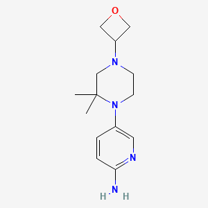 2-Amino-5-[2,2-dimethyl-4-(oxetan-3-yl)-1-piperazinyl]pyridine