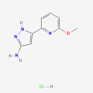 molecular formula C9H11ClN4O B13710217 3-Amino-5-(6-methoxy-2-pyridyl)pyrazole Hydrochloride 