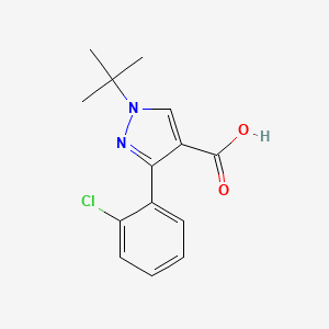 molecular formula C14H15ClN2O2 B1371022 1-叔丁基-3-(2-氯苯基)-1H-吡唑-4-羧酸 CAS No. 1152932-89-2