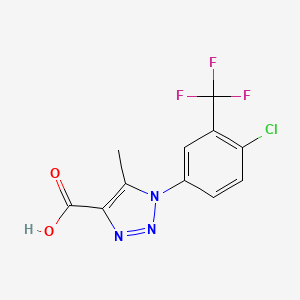 molecular formula C11H7ClF3N3O2 B1371023 1-[4-chloro-3-(trifluoromethyl)phenyl]-5-methyl-1H-1,2,3-triazole-4-carboxylic acid CAS No. 1097050-88-8