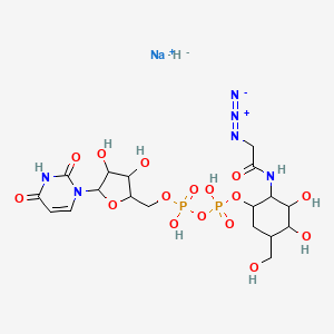 molecular formula C18H29N6NaO16P2 B13710247 Sodium;[2-[(2-azidoacetyl)amino]-3,4-dihydroxy-5-(hydroxymethyl)cyclohexyl] [[5-(2,4-dioxopyrimidin-1-yl)-3,4-dihydroxyoxolan-2-yl]methoxy-hydroxyphosphoryl] hydrogen phosphate;hydride 