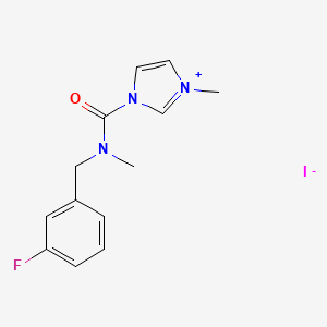 molecular formula C13H15FIN3O B1371025 1-{[(3-fluorophenyl)methyl](methyl)carbamoyl}-3-methyl-1H-imidazol-3-ium iodide CAS No. 1231967-34-2