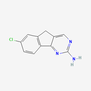 molecular formula C11H8ClN3 B13710322 7-Chloro-5H-indeno[1,2-d]pyrimidin-2-amine 