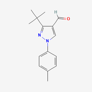 molecular formula C15H18N2O B1371033 3-叔丁基-1-(4-甲基苯基)-1H-吡唑-4-甲醛 CAS No. 1152933-33-9