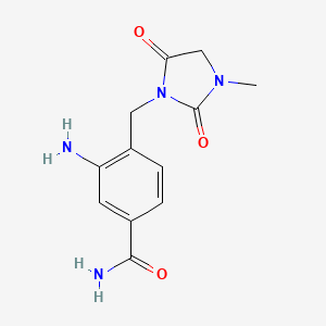 3-Amino-4-[(3-methyl-2,5-dioxoimidazolidin-1-yl)methyl]benzamide