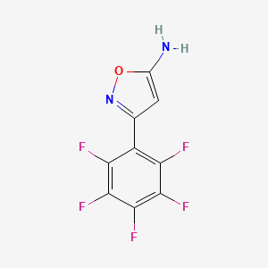 molecular formula C9H3F5N2O B13710428 3-(Perfluorophenyl)isoxazol-5-amine 