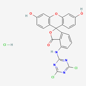 7-[(4,6-Dichloro-1,3,5-triazin-2-yl)amino]-3',6'-dihydroxyspiro[2-benzofuran-3,9'-xanthene]-1-one;hydrochloride