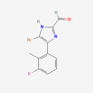 molecular formula C11H8BrFN2O B13710514 5-Bromo-4-(3-fluoro-2-methylphenyl)imidazole-2-carbaldehyde 