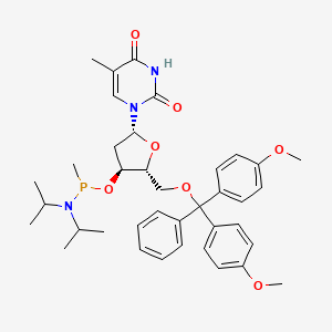 1-[(2R,4S,5R)-5-[[bis(4-methoxyphenyl)-phenylmethoxy]methyl]-4-[[di(propan-2-yl)amino]-methylphosphanyl]oxyoxolan-2-yl]-5-methylpyrimidine-2,4-dione