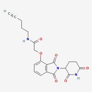 molecular formula C20H19N3O6 B13710530 2-((2-(2,6-Dioxopiperidin-3-yl)-1,3-dioxoisoindolin-4-yl)oxy)-N-(pent-4-yn-1-yl)acetamide 