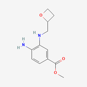 molecular formula C12H16N2O3 B13710535 Methyl 4-amino-3-((oxetan-2-ylmethyl)amino)benzoate 