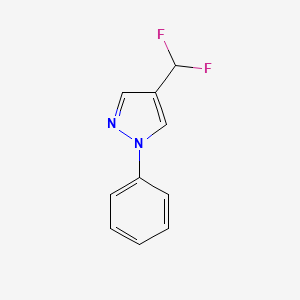 molecular formula C10H8F2N2 B13710546 4-(Difluoromethyl)-1-phenyl-1H-pyrazole 