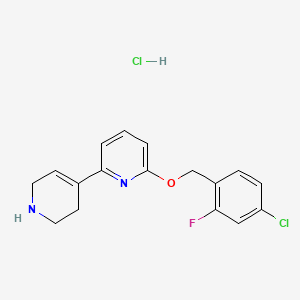 2-[(4-Chloro-2-fluorophenyl)methoxy]-6-(1,2,3,6-tetrahydropyridin-4-yl)pyridine;hydrochloride