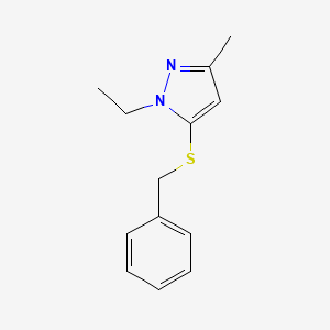 molecular formula C13H16N2S B13710572 5-(Benzylthio)-1-ethyl-3-methyl-1H-pyrazole 