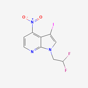 molecular formula C9H6F2IN3O2 B13710596 1-(2,2-Difluoroethyl)-3-iodo-4-nitro-1H-pyrrolo[2,3-b]pyridine 